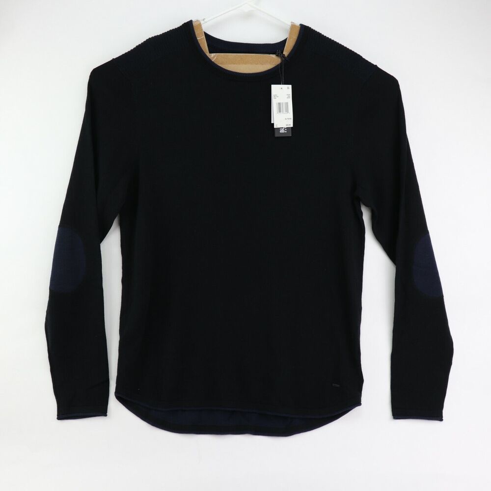 Buffalo David Bitton Mens Sweater Black Size S Crew Neck Pullover $69